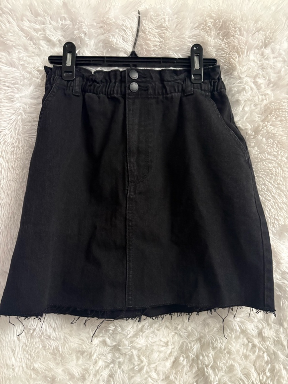 Hollister Black Elastic Paperbag Waist Mini Skirt